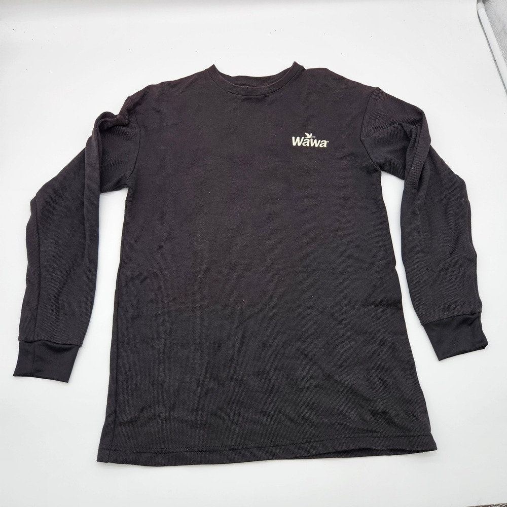 Wawa Long Sleeve Thermal Shirt Black Embroidered‎ Logo Size S